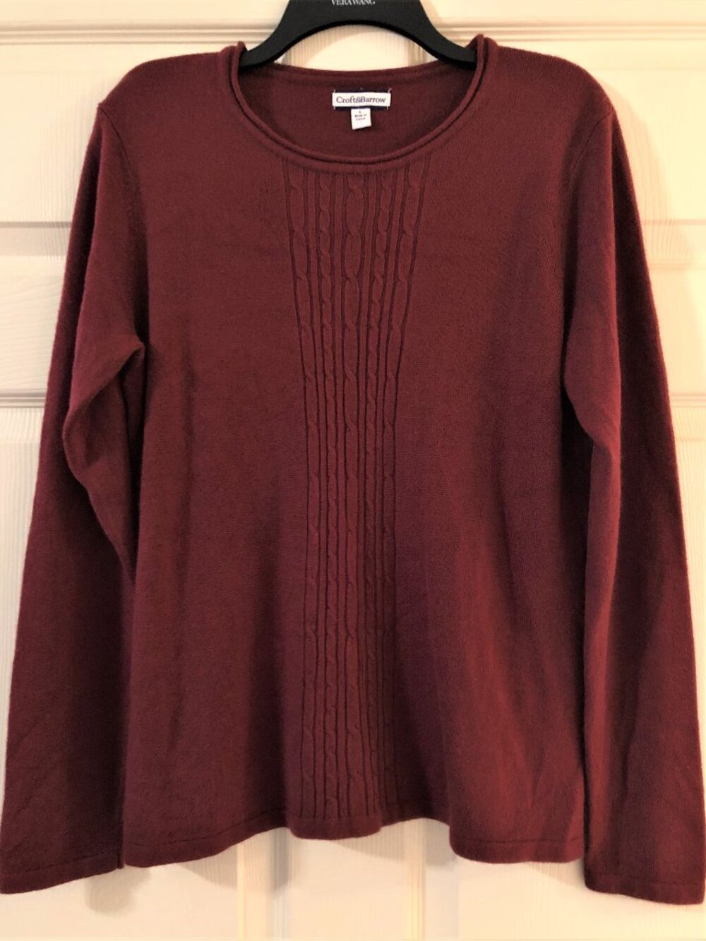 Croft & Barrow Burgundy Long Sleeve Crewneck Sweater size Large